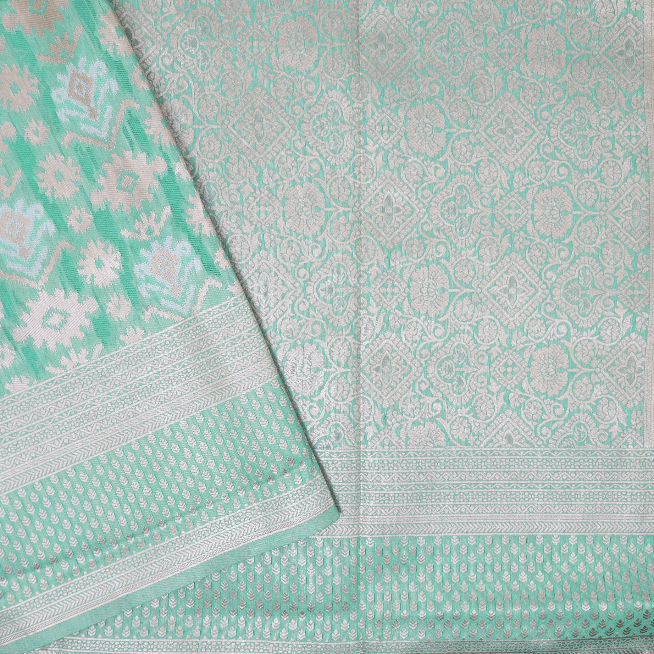Green Colour Fancy Weaving Saree