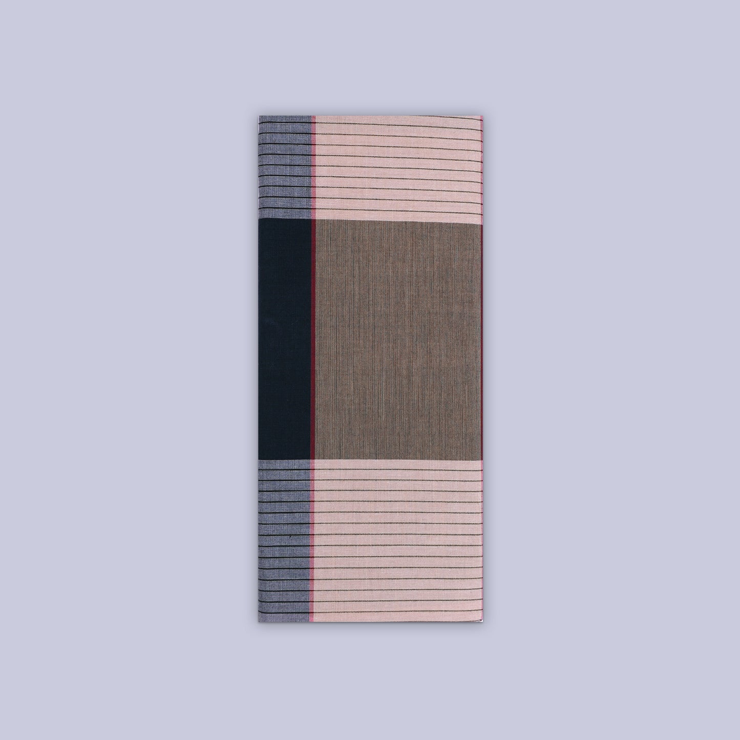 Men’s Navy Blue With Grey Stripe Cotton Stitched Lungi