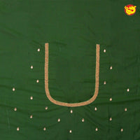 Olive Green Bridal Aariwork Blouse - Thenianantham