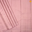 Pastel With Checked Floral Motifs Copper And Gold Mixed Zari Border Pure Kanjivaram Subhalaya Wedding Silk Saree - Thenianantham