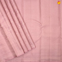 Pastel With Checked Floral Motifs Copper And Gold Mixed Zari Border Pure Kanjivaram Subhalaya Wedding Silk Saree - Thenianantham