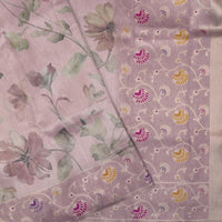 Pastel Violet Raw Silk Saree - Thenianantham