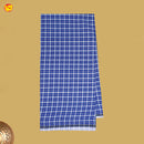 Men’s Blue with offwhite Checked  Cotton Stitched Lungi