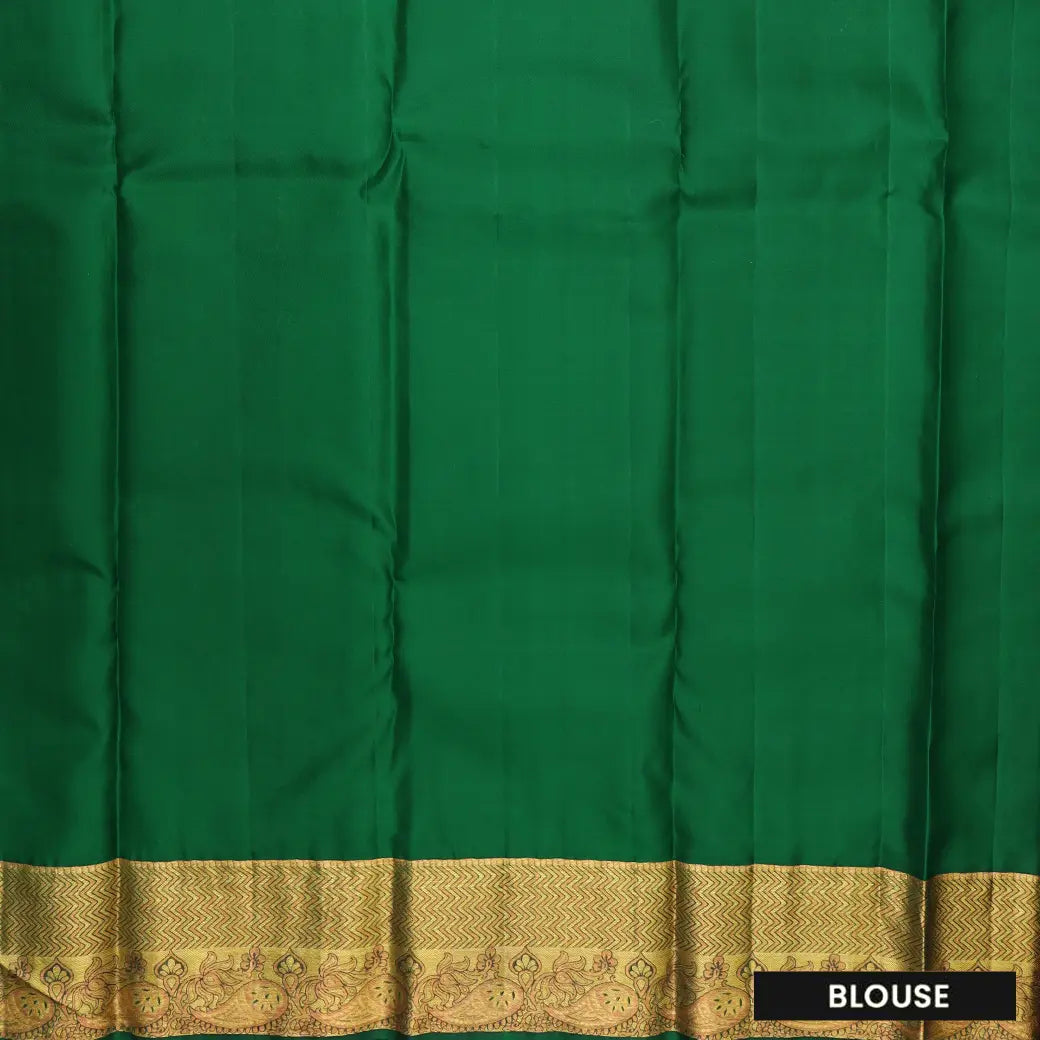 Green  with Gold Zari Border Wedding Silk Saree