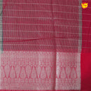 Bottle Green With Rani Pink Stripes Design Semi Silk Blend Saree With Double Blouse Concept - Thenianantham