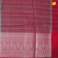 Bottle Green With Rani Pink Stripes Design Semi Silk Blend Saree With Double Blouse Concept - Thenianantham