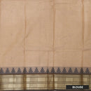 Sandal With Dark Grey And Red Border Pure Chettinad Cotton Saree with Blouse