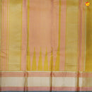 Mild yellow pure Arani silk saree with checks - Thenianantham