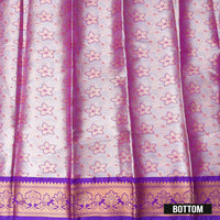 Lavender and Border Purple Art Pattu Pavadai Material
