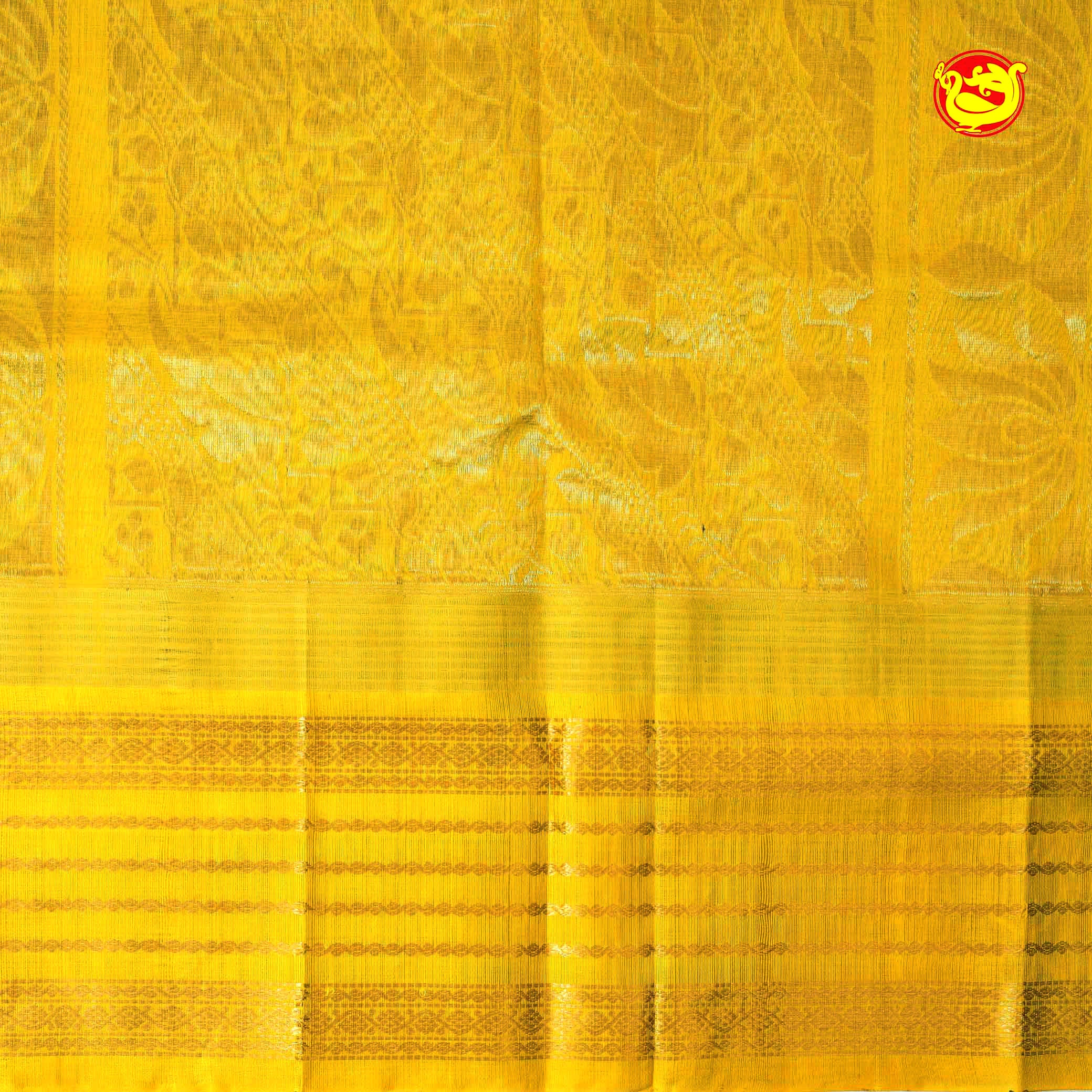 Dark Maroon & Lemon Yellow With Gold Zari Checked Floral Buttas Pure Silk Cotton Saree - Thenianantham