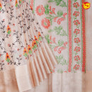 Pastel peach linen tissue saree with embroidery - Thenianantham