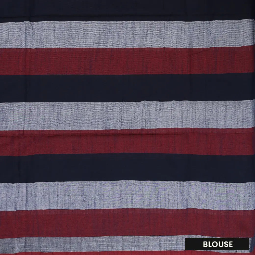 Multicolor Checked Linen Cotton Saree