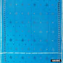Sky Blue With Turquoise Blue Cotton Ladies Chudithar Material