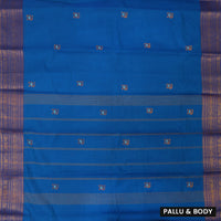 Blue Pure Cotton Saree without Blous
