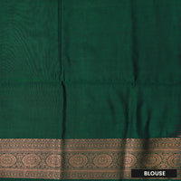 Reddish Brown  with Green Soft Silk Saree