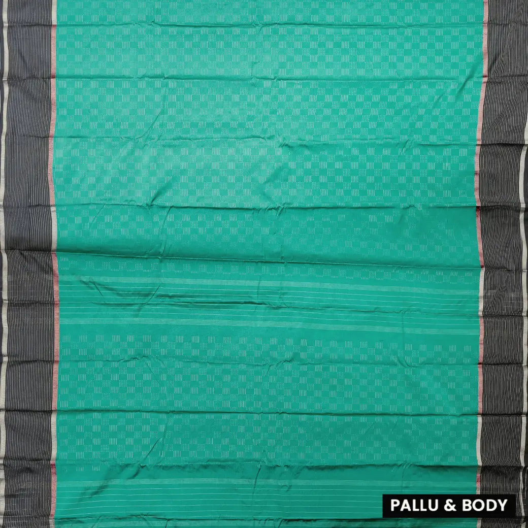 Green With  Black border  Arani Silk Saree