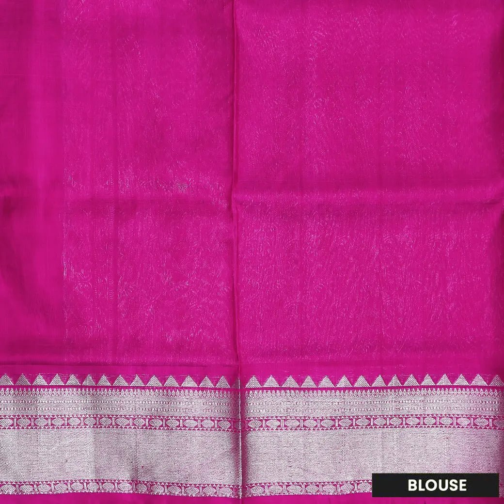 Magenta with dark pink Venkatagiri soft silk saree - Thenianantham