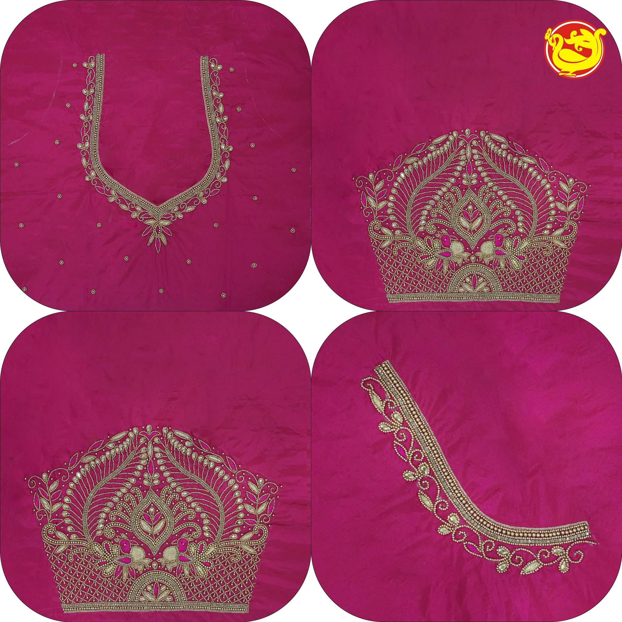 Rani Pink Bridal Aariwork Blouse