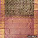 DARKGREEN WITH PURPLE colour pure Kanchipuram silk saree