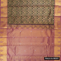 DARKGREEN WITH PURPLE colour pure Kanchipuram silk saree