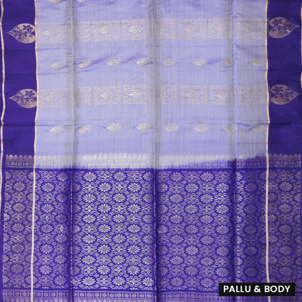 Light Blue with Royal Blue  soft silk saree