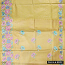 Yellow  Colour Tissue Silk Saree