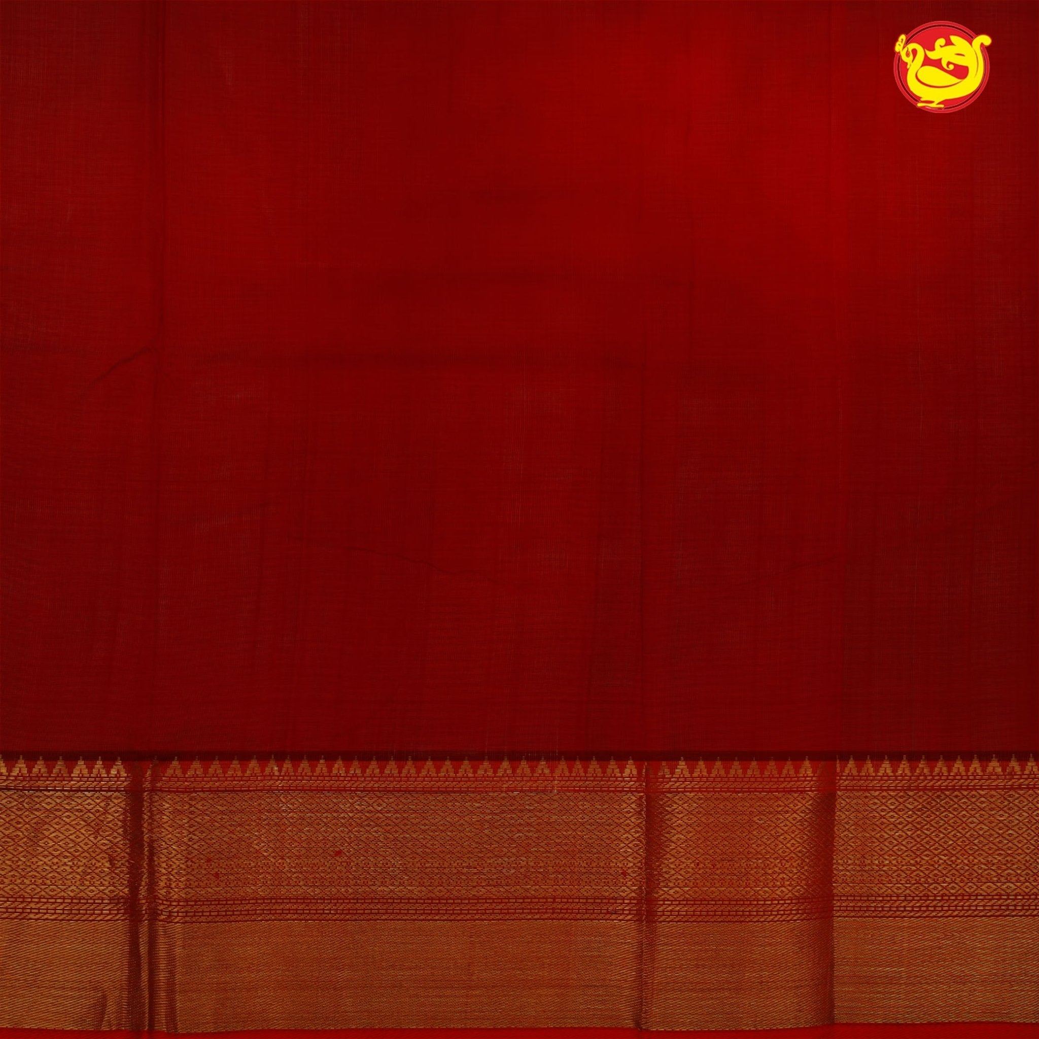 Parrot green with red pure silk cotton saree - Thenianantham