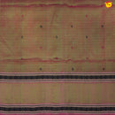 Olive Green and Gold Shine with Jacquard Checks Kanchipuram Silk Saree - Thenianantham