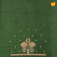 Olive Green Bridal Aariwork Blouse - Thenianantham