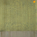 Dark Olive Green With Gold Border Tussar Silk With Floral Digital Prints saree