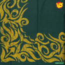 Dark Green with Yellow Pure Mul Mul Cotton Saree with Blouse