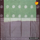 Light Green with Dark Maroon Soft Silk Saree - Thenianantham