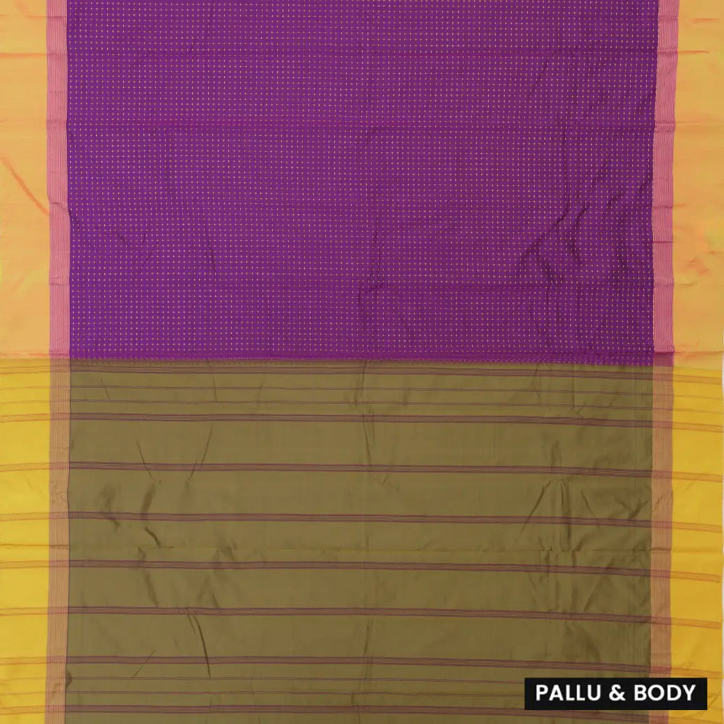 Purple With Golden Border  Arani Silk Saree