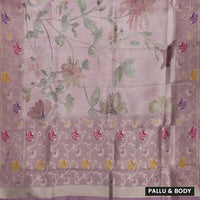 Pastel Violet Raw Silk Saree - Thenianantham