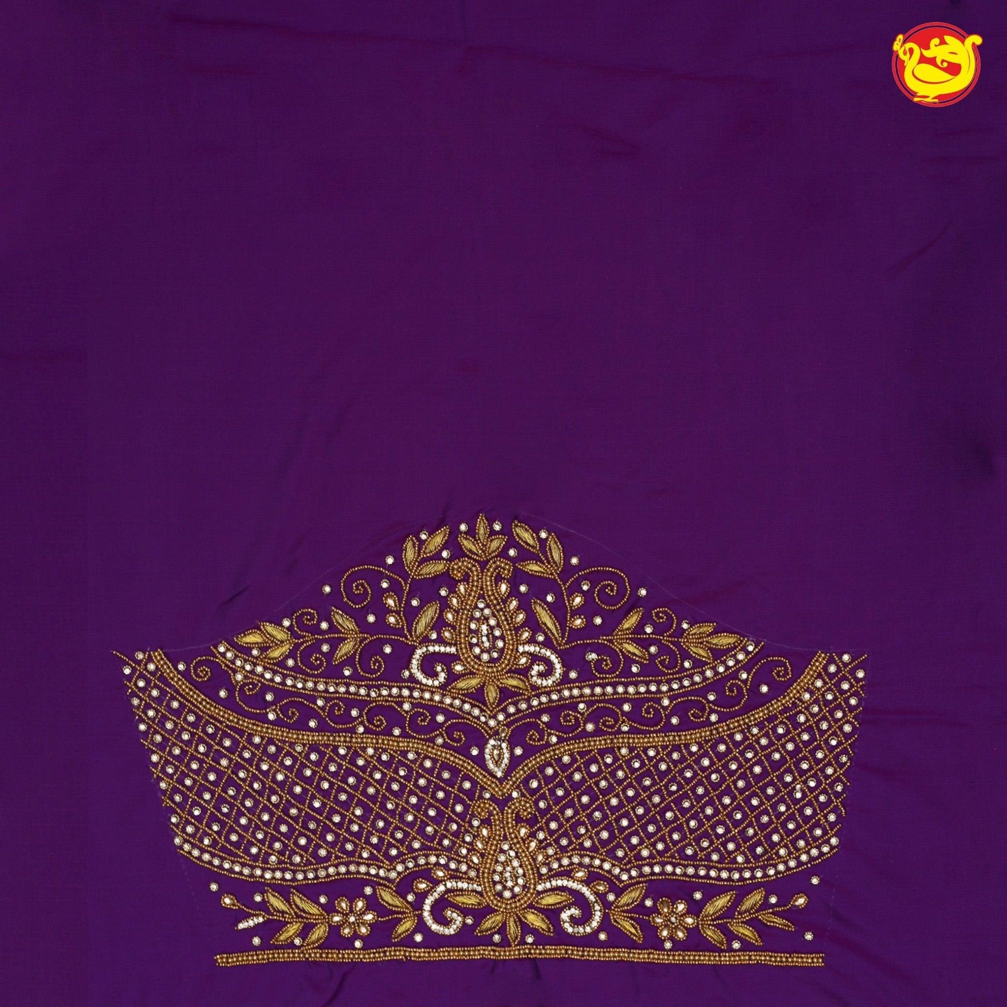 Violet Bridal Aariwork Blouse - Thenianantham