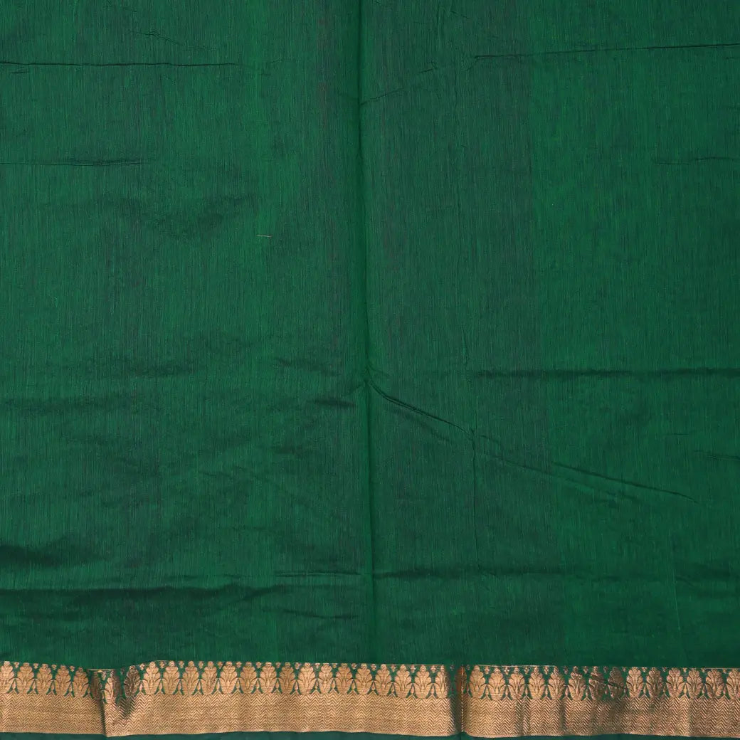 Dark Maroon With Green Kalyani Cotton Saree