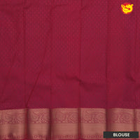 Dark Grey with Red Mango Floral Motifs Soft Silk Saree - Thenianantham