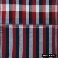 Multicolor Checked Linen Cotton Saree