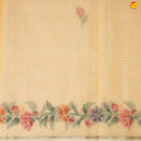 Light Cream With Organza Silk Floral Hand Embroidered Work Saree