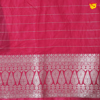 Bottle Green With Rani Pink Stripes Design Semi Silk Blend Saree With Double Blouse Concept - Thenianantham