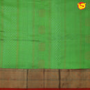 Parrot green with red pure silk cotton saree - Thenianantham