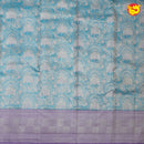 Turquoise with light purple pure Kanchivaram silk saree - Thenianantham