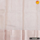 Pastel peach linen tissue saree with embroidery - Thenianantham