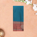 Teal Blue With Coffee Brown Border  Arani Silk Saree