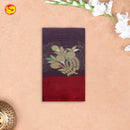 Dark Brown with Red Pure Bengal Cotton Saree without Blouse