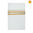 White mans dhoti with gold zari border - Thenianantham