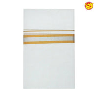 White mans dhoti with gold zari border - Thenianantham