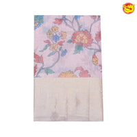 Baby pink linen tissue saree with digital prints - Thenianantham