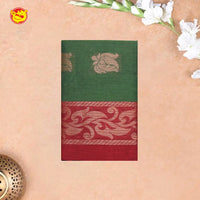 Green With Maroon  Kalyani Cotton Saree