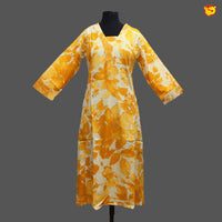 Yellow with White Printed Ladies Branded Readymade Long Top